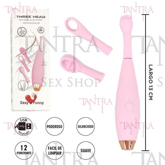 Vibrador con cabecales intercambiables y varias velocidades